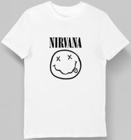 Koszulka męska Nirvana biała XL KozakNadruki