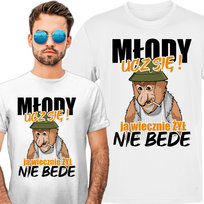 Koszulka męska Nosacz Janusz Młody Ucz Się Wiecznie Żył Nie Będę S VoloDonum