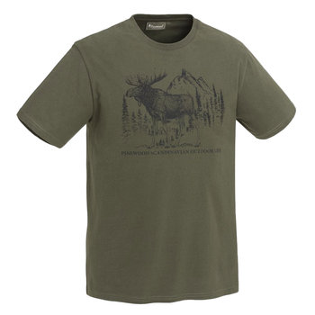 Koszulka męska Pinewood Moose zielona 2XL - PINEWOOD