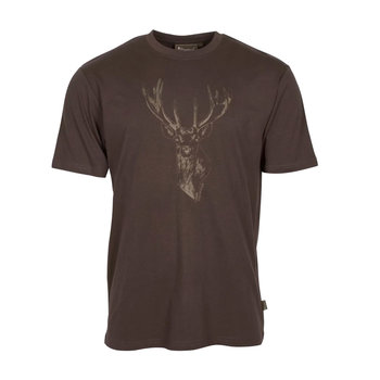 Koszulka męska Pinewood Red Deer brązowa M - PINEWOOD