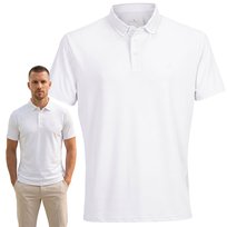 Koszulka męska polo sportowa t-shirt z kołnierzykiem polówka Peterson L biała Peterson