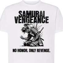 Koszulka męska samuraj zemsta NO HONOR ONLY REVENGE 2XL biała DEYORA