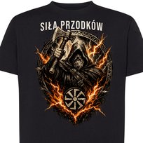 Koszulka męska słowiańska Siła Przodków Perun bóg burzy S czarna DEYORA
