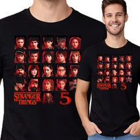 KOSZULKA MĘSKA STRANGER THINGS DLA FANA JAKOŚĆ PREMIUM XL P386 CZARNA JHK