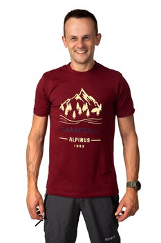 Koszulka Męska T-Shirt Alpinus Polaris Bordowy - Xxl - Alpinus