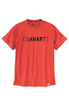Koszulka męska T-shirt Carhartt Force Midweight Block Logo Cherry Tomato - M - Carhartt