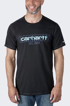 Koszulka męska T-shirt Carhartt Force Midweight Logo Graphic czarny - M - Carhartt