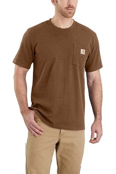 Koszulka męska T-shirt Carhartt Heavyweight Pocket K87 B00 Oiled Walnut Heather - XXL - Carhartt