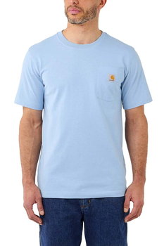 Koszulka męska T-shirt Carhartt Heavyweight Pocket K87 H74 Alpine Blue Heather błękitny - S - Carhartt