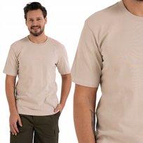 KOSZULKA MĘSKA T-SHIRT Z BAWEŁNY CZESANEJ KLASYCZNA WYGODNA MORAJ XXL BEIGE
