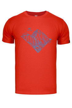 Koszulka Męska T-Shirt Z Modalu Alpinus Skilbrum Czerwony - S - Alpinus