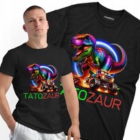 KOSZULKA MĘSKA Tatozaur monster truck Dla Taty Ojca Dzień Chłopaka PREZENT Meeboo