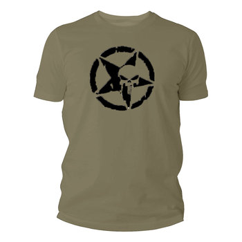 Koszulka męska TigerWood Military Punisher oliwkowa L - Tigerwood