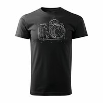 Koszulka męska TOPSLANG Aparat fotograficzny, czarna, rozmiar S