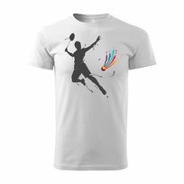 Koszulka męska TOPSLANG Badminton, biała, rozmiar L