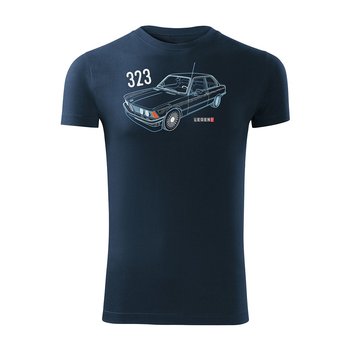 Koszulka męska TOPSLANG BMW 323, granatowa, rozmiar L - slim - Topslang