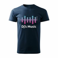 Koszulka męska TOPSLANG DJ Music Sound Wave, granatowa, rozmiar S