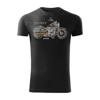 Koszulka męska TOPSLANG Harley Davidson Fatboy, czarna, rozmiar XXL
