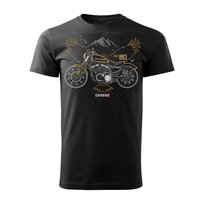 Koszulka męska TOPSLANG Harley Davidson Iron 883, czarno-pomarańczowa, rozmiar L 