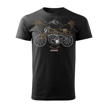 Koszulka męska TOPSLANG Harley Davidson Iron 883, czarno-pomarańczowa, rozmiar XL - Topslang