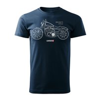 Koszulka męska TOPSLANG Harley Davidson Iron 883, granatowo-biała, rozmiar L