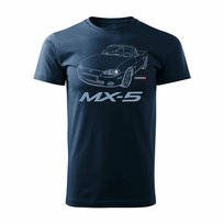 Koszulka męska TOPSLANG Mazda MX-5, granatowo-błękitna, rozmiar XL