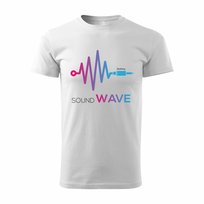 Koszulka męska TOPSLANG Music Sound Wave, biała, rozmiar XL