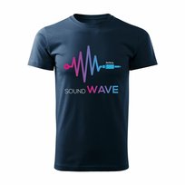 Koszulka męska TOPSLANG Music Sound Wave, granatowa, rozmiar XL