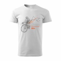 Koszulka męska TOPSLANG Rower z kropek Mountain Bike, biała, rozmiar XL