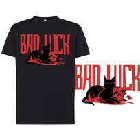 Koszulka męska Tshirt z nadrukiem czarny kot czarna L DEYORA