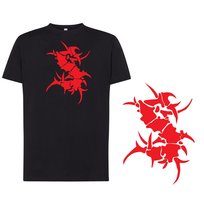 Koszulka męska wzór z nadrukiem tshirt czarna L DEYORA