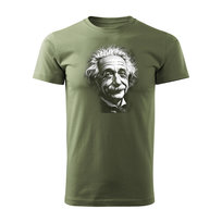 Koszulka męska z Einsteinem Einstein prezent dla nauczyciela fizyki męska khaki-M