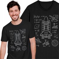Koszulka Męska z Nadrukiem Blueprint Space Rakieta Kosmiczna NASA SpaceX Freshtop