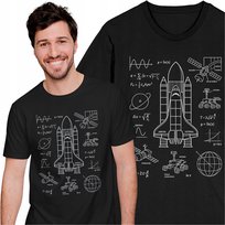 Koszulka Męska z Nadrukiem Blueprint Space Rakieta Kosmiczna NASA SpaceX