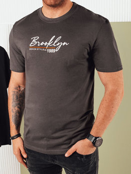 Koszulka męska z nadrukiem ciemnoszara Dstreet RX5404-L - Inna marka