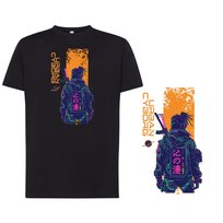 Koszulka męska z nadrukiem cyberpunk anime grafika tshirt czarna L DEYORA