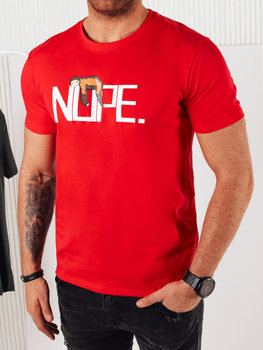 Koszulka męska z nadrukiem czerwona Dstreet RX5360-L - Inna marka