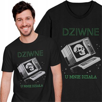 Koszulka Męska z Nadrukiem dla Informatyka Error 404 Dziwne u Mnie Działa - Freshtop