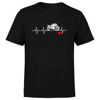 Koszulka męska z nadrukiem dla motocyklisty motor motocykl linia życia XL ARTEX FASHION