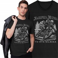 Koszulka Męska z Nadrukiem dla Motocyklisty na Motor Szkielet Ghost Rider