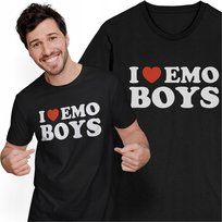 Koszulka Męska z Nadrukiem I Love Emo Boys Śmieszny Prezent dla Kolegi Freshtop