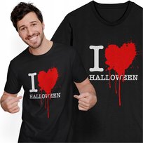 Koszulka Męska z Nadrukiem I Love Halloween Serce Krew Plama Freshtop