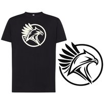 Koszulka męska z nadrukiem orzeł ptak tshirt czarna L DEYORA