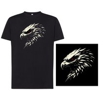 Koszulka męska z nadrukiem orzeł tshirt czarna L DEYORA