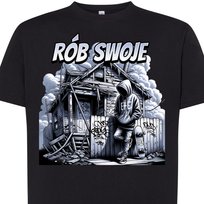 Koszulka męska z nadrukiem RÓB SWOJE streetwear bawełna L czarna DEYORA