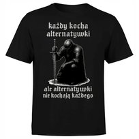 KOSZULKA MĘSKA Z NADRUKIEM RYCERZ LOVE ALTERNATYWKI GOTH MIECZ ŚMIESZNA M ARTEX_FASHION