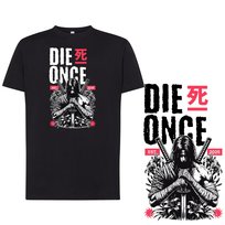 Koszulka męska z nadrukiem samuraj katana japan tshirt czarna L DEYORA