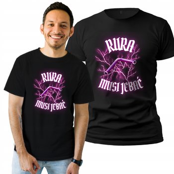 Koszulka Męska Z Nadrukiem  T-shirt Na Prezent Róż Rura Musi XXL - Plexido