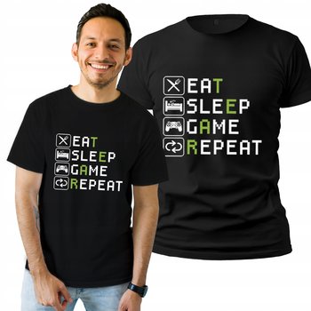 Koszulka Męska Z Nadrukiem  T-shirt Prezent Eat Sleep Game L - Plexido