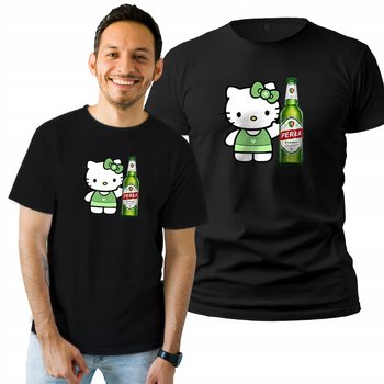 Koszulka Męska Z Nadrukiem  T-shirt Prezent Hello Kitty Piwo XL - Plexido